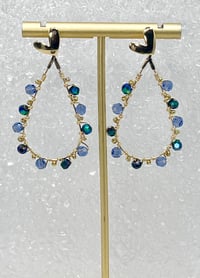 Image 2 of PERIWINKLE CRYSTAL BEADED DANGLES