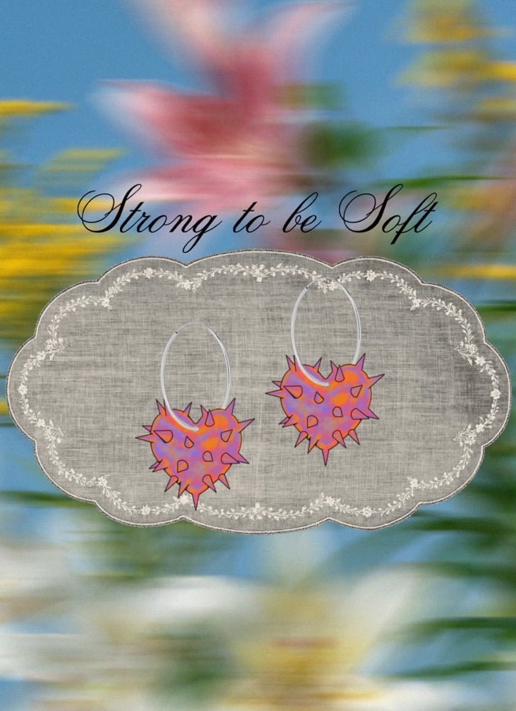 Image of Strong to be Soft Heart earrings