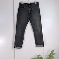 Image 3 of Levi’s 505 crop gray jeans