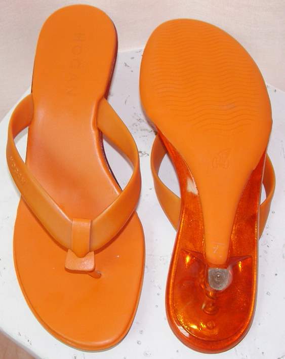 Image of Hogan Bright Orange Thongs