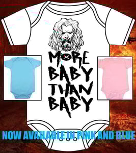 Image of ROB/WHITE ZOMBIE "MORE BABY THAN BABY" ONESIE ONE PIECE BODYSUIT
