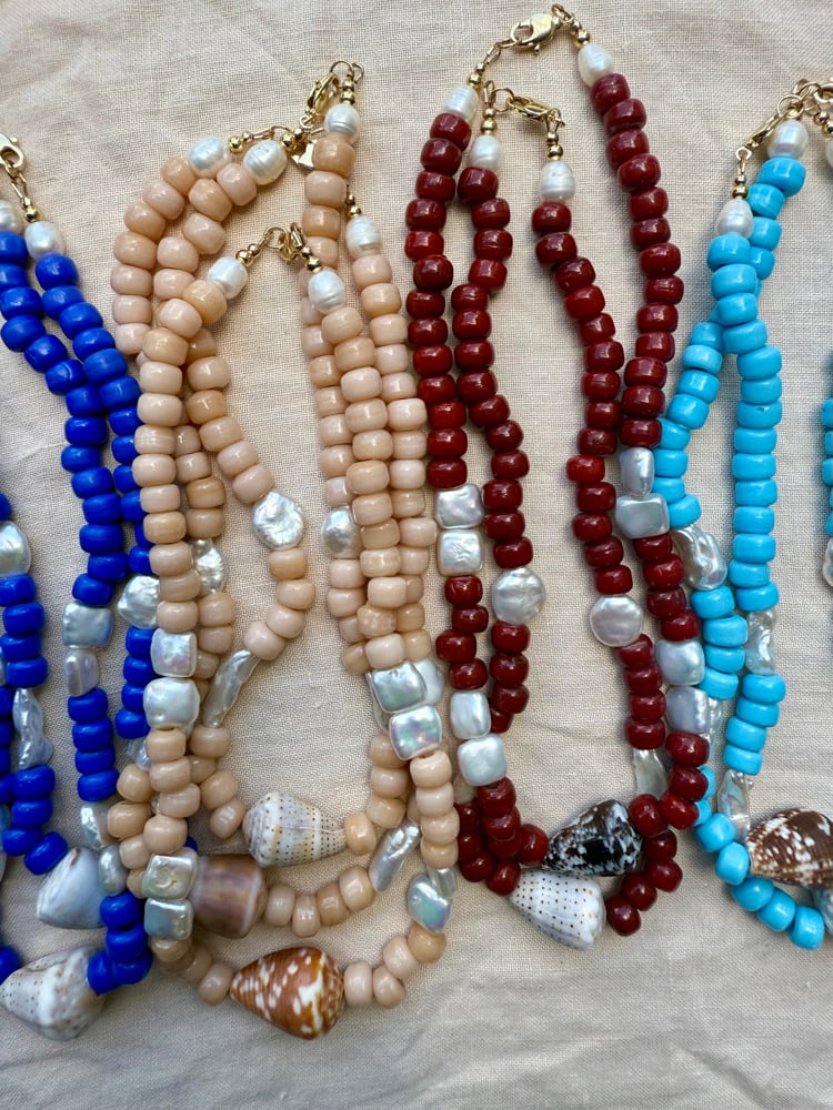 Image of OG beaded shell necklace 