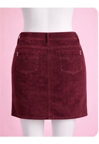 Image 6 of New Sz 12 Corduroy Alyxa Burgundy Skirt #542*13