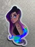 Ombré Holographic Hair Girl | 3.5” Holographic Sticker | Glossy Sticker