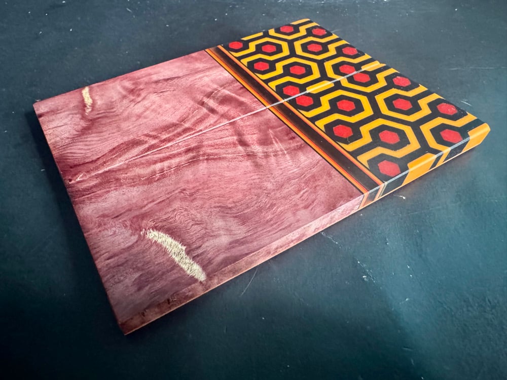 Image of @Kaoticartworks Resin & Red Curly Cottonwood Segmented Knife Scales