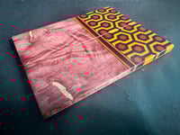 Image 3 of @Kaoticartworks Resin & Red Curly Cottonwood Segmented Knife Scales