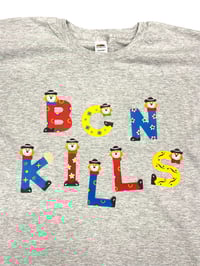 Image 1 of bcnkills letters shirt