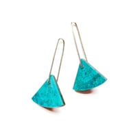 Image 1 of Chrysocolla & Petrified Wood Earrings