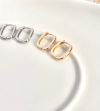 Image 3 of Tiny Crystal Huggie Earrings