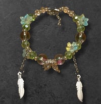 Butterfly/feathers adjustable bracelet 