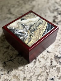 Image 1 of Wood Box With Poured Paint Detail #106