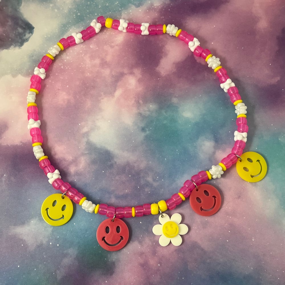 Image of Smiley Flower Kandi Necklace