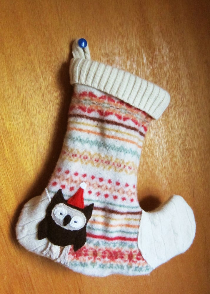 Image of Funky Owl Holiday Stocking