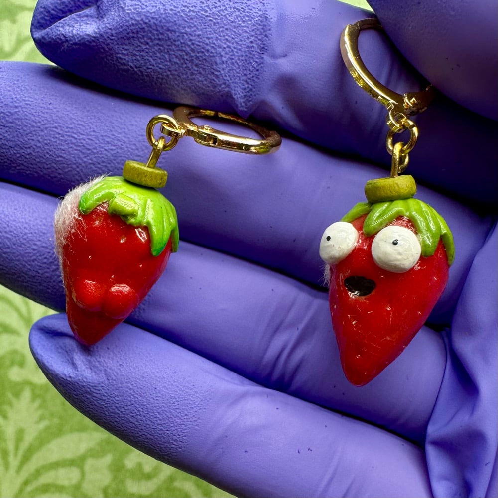 Image of Moldy Strawberry Earrings