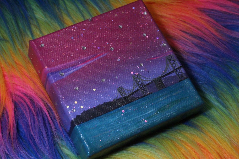 Image of “Under the Berry Sky” 🌊🫐🍓 6x6 1/1 Original 