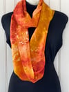 100% Silk Burnt Orange Infinity Scarf - Size: 11x72