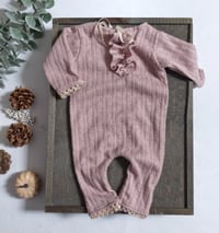 Image 1 of Newborn girls romper Amelie | dusty pink