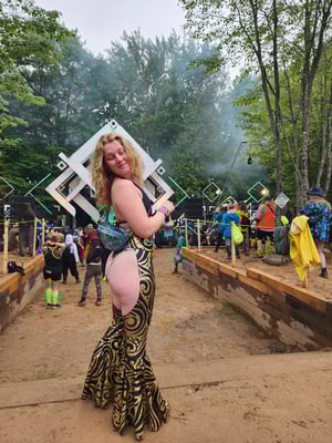 Image of Obsidian Spiral Bell Flare Chaps