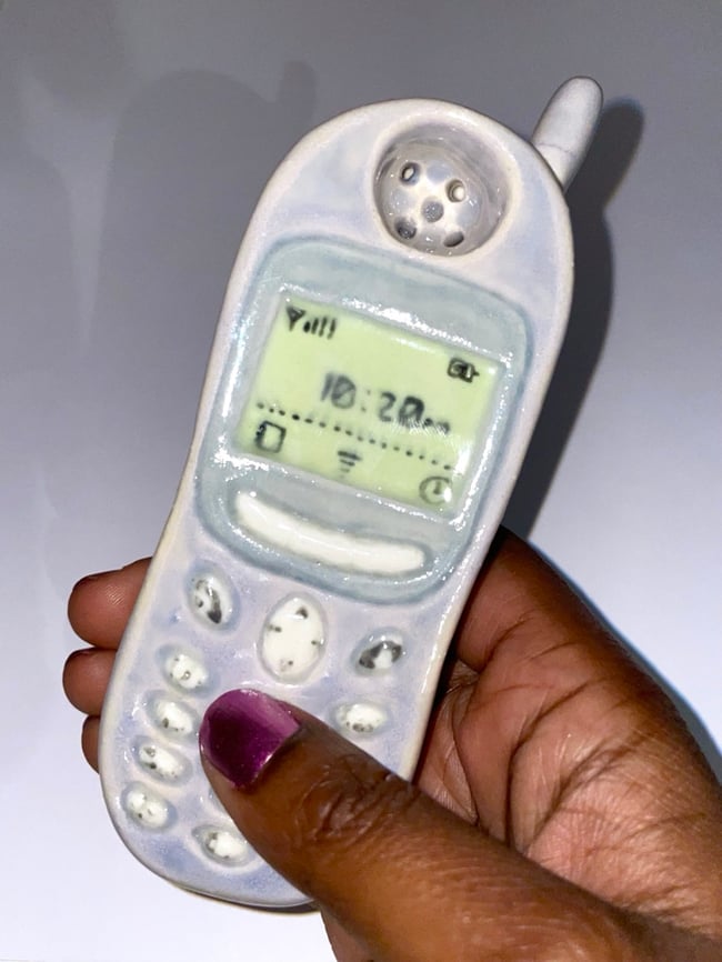 Lilac Ceramic Phone Pipe