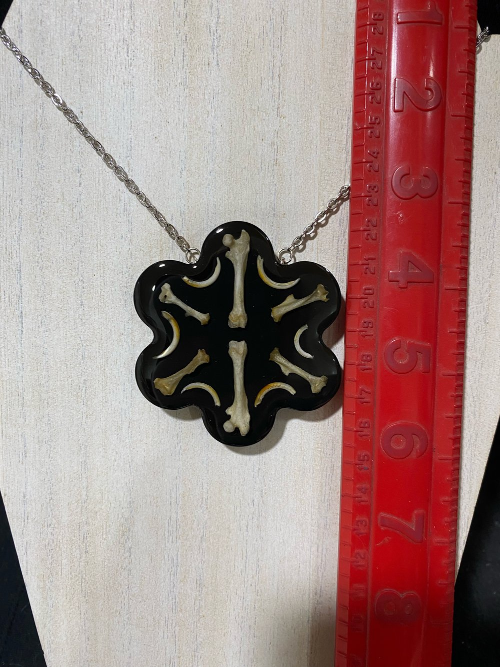 Daisy mandala bone pendant 