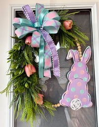 Image 1 of Polka Dot Bunny Wreath