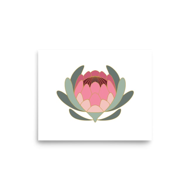 Art Deco Protea Art Print