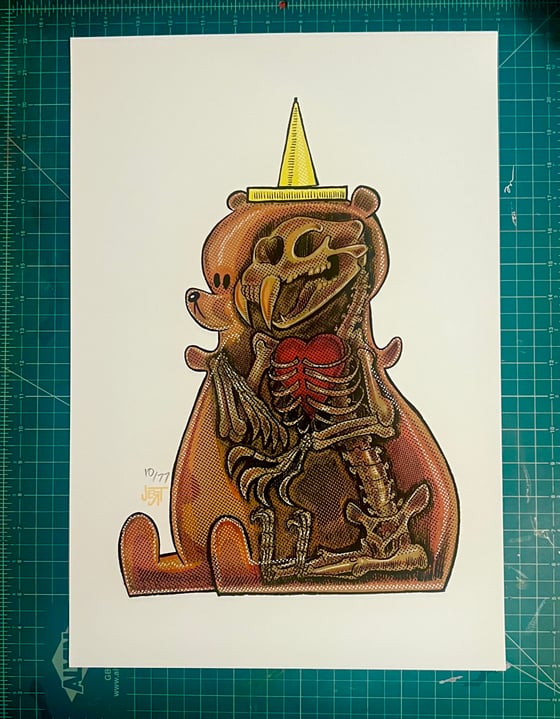 Image of Honey Bear Redux 13x19 Watercolor Paper Hand Numbered - edition of 77 