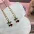 cz crescent moon / cz cherry necklaces  Image 2