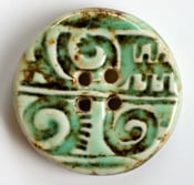 Image of Handmade Artisan Ceramic Button in Mint Chocolate MINTCHOCB821