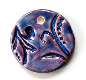 Image of Handmade Artisan Ceramic Pendant in Plum PLUMP5