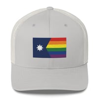 Image 7 of Minnesota Rainbow Pride Flag (6 Stripe) Trucker Cap