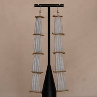 Image 2 of Minimalist Dentalium Earrings (4 tier)