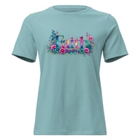Image 7 of Faith Floral Inspirational Women's Relaxed Fit Tee Shirt  
