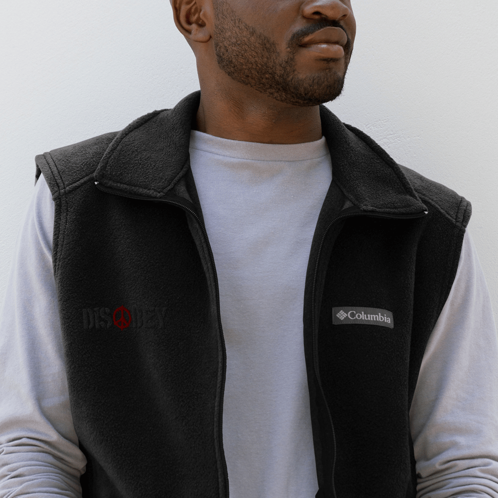DISOBEY EMBROIDERED COLUMBIA FLEECE VEST