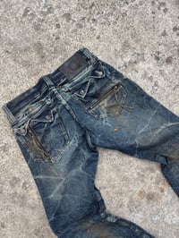 Image 6 of Japanese Brand Slime Washed Distressed Straight Leg Jeans - Size 31 