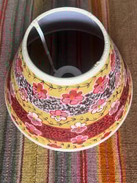 Image 4 of Winter Violas - 25cm base hand painted fabric shade