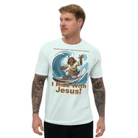 Image 15 of I Ride With Jesus Surfing Fitted Short Sleeve T-shirt