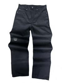 Image 2 of BLACK LEATHER SHIELD SIGNATURE DENIM