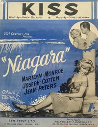 Image 2 of Kiss sung by Marilyn Monroe from Niagara, framed 1953 vintage sheet music
