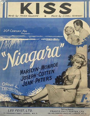 Image of Kiss sung by Marilyn Monroe from Niagara, framed 1953 vintage sheet music