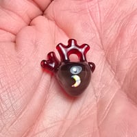 Image 2 of MINIATURE "LOVE YOU TO THE MOON AND BACK" ANATOMICAL HEART PENDANT 12