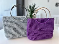Image 2 of Bolso cesto crochet - Violeta (bajo pedido)
