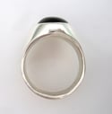 Mens Large Oval Black Onyx Ring in Sterling Silver