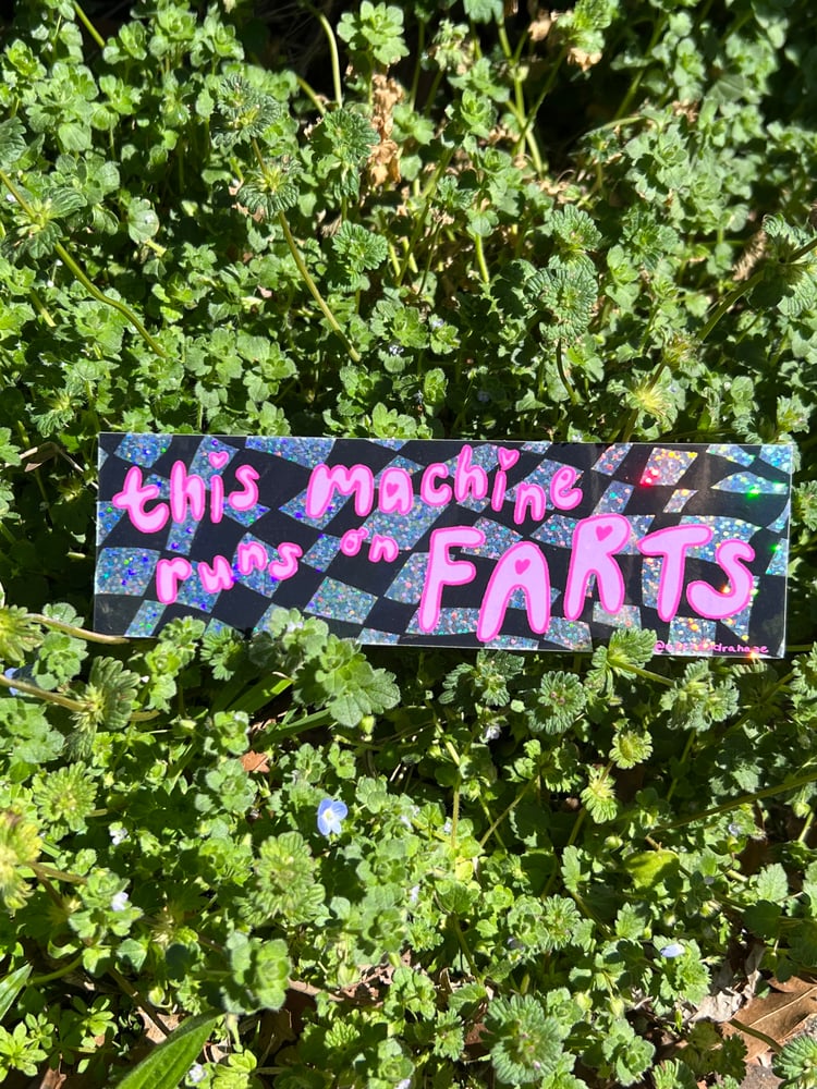 Image of this machine runs on farts bumper sticker