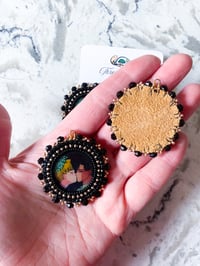 Image 2 of Black & Gold Sailor Moon & Tuxedo Mask Earrings (Dangly or Studs)