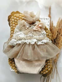 Image 1 of Newborn Body Dress Photo Prop – Dianne (Beige & Cream)