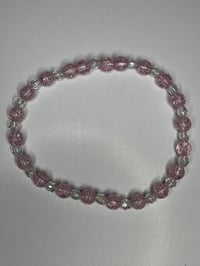 Image 6 of Pink & Silver Heart Tumbler Charm Bracelet | Valentine Cup Accessory