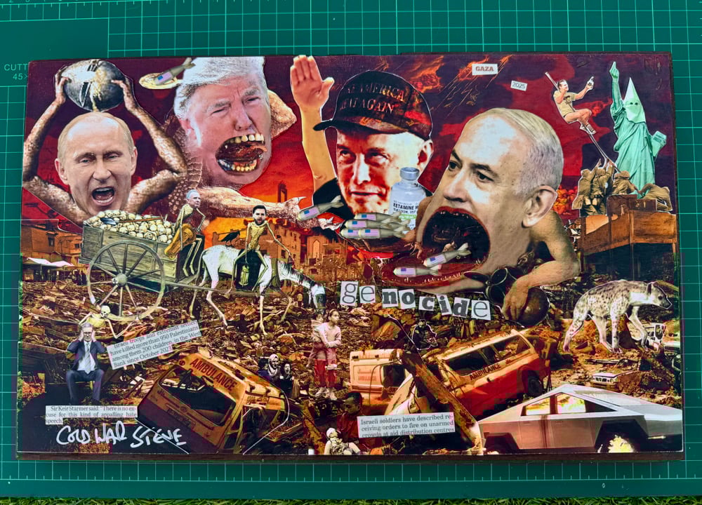 Image of Collage on Antique Georgian Oak Panel