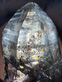 Image 6 of Smoky Amethyst Point With Siver & Red Rutile Inclusions #1972
