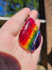 Image of Love is Love wire wrapped teardrop Necklace